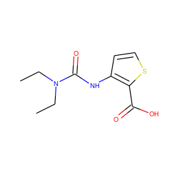 CCN(CC)C(=O)Nc1ccsc1C(=O)O ZINC000043074932