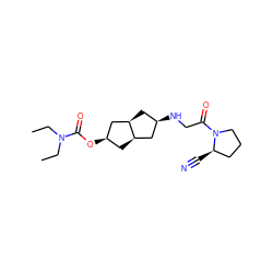 CCN(CC)C(=O)O[C@@H]1C[C@@H]2C[C@H](NCC(=O)N3CCC[C@H]3C#N)C[C@@H]2C1 ZINC000101349643