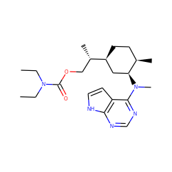 CCN(CC)C(=O)OC[C@H](C)[C@H]1CC[C@@H](C)[C@@H](N(C)c2ncnc3[nH]ccc23)C1 ZINC000066251534