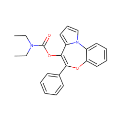 CCN(CC)C(=O)OC1=C(c2ccccc2)Oc2ccccc2-n2cccc21 ZINC000013757568