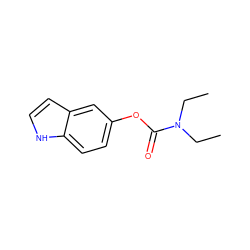 CCN(CC)C(=O)Oc1ccc2[nH]ccc2c1 ZINC000038524887