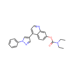 CCN(CC)C(=O)Oc1ccc2c(-c3cnn(-c4ccccc4)c3)ccnc2c1 ZINC000084632948