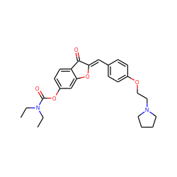 CCN(CC)C(=O)Oc1ccc2c(c1)O/C(=C\c1ccc(OCCN3CCCC3)cc1)C2=O ZINC000299865855