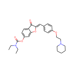 CCN(CC)C(=O)Oc1ccc2c(c1)O/C(=C\c1ccc(OCCN3CCCCC3)cc1)C2=O ZINC000299865979