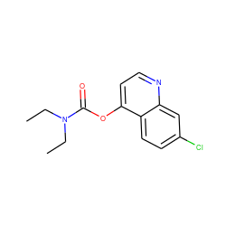 CCN(CC)C(=O)Oc1ccnc2cc(Cl)ccc12 ZINC000000197434