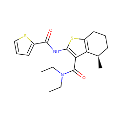 CCN(CC)C(=O)c1c(NC(=O)c2cccs2)sc2c1[C@H](C)CCC2 ZINC000028707883