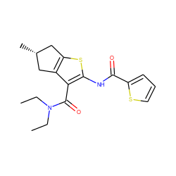 CCN(CC)C(=O)c1c(NC(=O)c2cccs2)sc2c1C[C@H](C)C2 ZINC000028707893