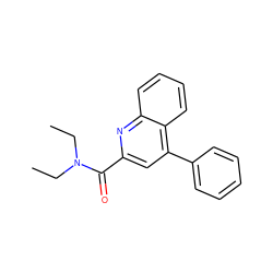 CCN(CC)C(=O)c1cc(-c2ccccc2)c2ccccc2n1 ZINC000013862475