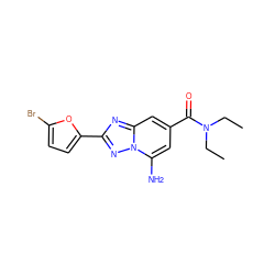 CCN(CC)C(=O)c1cc(N)n2nc(-c3ccc(Br)o3)nc2c1 ZINC000026977943