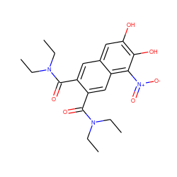 CCN(CC)C(=O)c1cc2cc(O)c(O)c([N+](=O)[O-])c2cc1C(=O)N(CC)CC ZINC000653876721