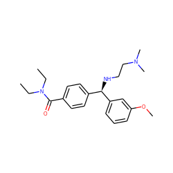 CCN(CC)C(=O)c1ccc([C@@H](NCCN(C)C)c2cccc(OC)c2)cc1 ZINC000022939516