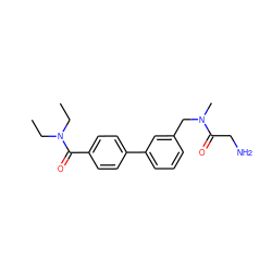 CCN(CC)C(=O)c1ccc(-c2cccc(CN(C)C(=O)CN)c2)cc1 ZINC000143436605