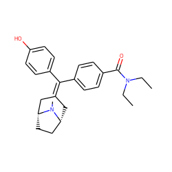 CCN(CC)C(=O)c1ccc(C(=C2C[C@@H]3CC[C@H](C2)N3C)c2ccc(O)cc2)cc1 ZINC000026255556