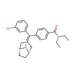 CCN(CC)C(=O)c1ccc(C(=C2C[C@@H]3CC[C@H](C2)N3C)c2cccc(O)c2)cc1 ZINC000026252699