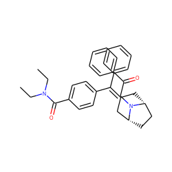 CCN(CC)C(=O)c1ccc(C(=C2C[C@@H]3CC[C@H](C2)N3CC(=O)c2ccccc2)c2ccccc2)cc1 ZINC000026256553