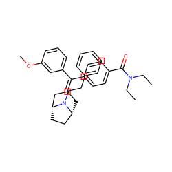 CCN(CC)C(=O)c1ccc(C(=C2C[C@@H]3CC[C@H](C2)N3CCc2ccccc2)c2cccc(OC)c2)cc1 ZINC000026184521