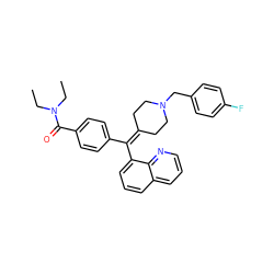 CCN(CC)C(=O)c1ccc(C(=C2CCN(Cc3ccc(F)cc3)CC2)c2cccc3cccnc23)cc1 ZINC000082149408