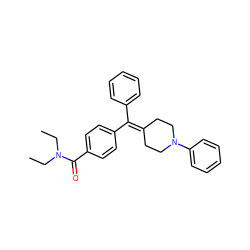 CCN(CC)C(=O)c1ccc(C(=C2CCN(c3ccccc3)CC2)c2ccccc2)cc1 ZINC000013814381