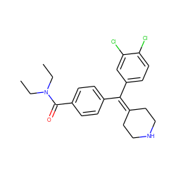 CCN(CC)C(=O)c1ccc(C(=C2CCNCC2)c2ccc(Cl)c(Cl)c2)cc1 ZINC000013814334