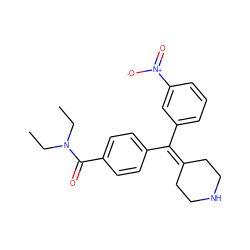 CCN(CC)C(=O)c1ccc(C(=C2CCNCC2)c2cccc([N+](=O)[O-])c2)cc1 ZINC000013814340