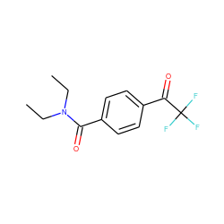 CCN(CC)C(=O)c1ccc(C(=O)C(F)(F)F)cc1 ZINC000028880606