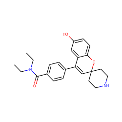 CCN(CC)C(=O)c1ccc(C2=CC3(CCNCC3)Oc3ccc(O)cc32)cc1 ZINC000040953267