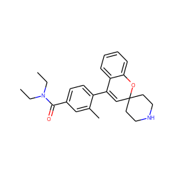 CCN(CC)C(=O)c1ccc(C2=CC3(CCNCC3)Oc3ccccc32)c(C)c1 ZINC000043120340