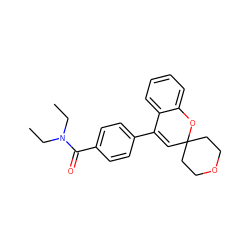 CCN(CC)C(=O)c1ccc(C2=CC3(CCOCC3)Oc3ccccc32)cc1 ZINC000043012420