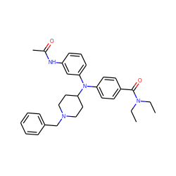 CCN(CC)C(=O)c1ccc(N(c2cccc(NC(C)=O)c2)C2CCN(Cc3ccccc3)CC2)cc1 ZINC000045288285