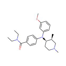 CCN(CC)C(=O)c1ccc(N(c2cccc(OC)c2)[C@@H]2CCN(C)C[C@@H]2C)cc1 ZINC000013862289