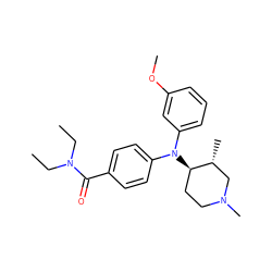 CCN(CC)C(=O)c1ccc(N(c2cccc(OC)c2)[C@@H]2CCN(C)C[C@H]2C)cc1 ZINC000013862290