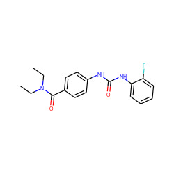 CCN(CC)C(=O)c1ccc(NC(=O)Nc2ccccc2F)cc1 ZINC000003359246