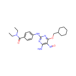 CCN(CC)C(=O)c1ccc(Nc2nc(N)c(N=O)c(OCC3CCCCC3)n2)cc1 ZINC000103177421