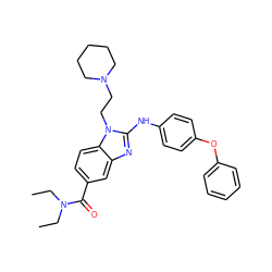 CCN(CC)C(=O)c1ccc2c(c1)nc(Nc1ccc(Oc3ccccc3)cc1)n2CCN1CCCCC1 ZINC001772656707