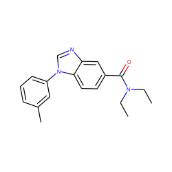 CCN(CC)C(=O)c1ccc2c(c1)ncn2-c1cccc(C)c1 ZINC000103226032