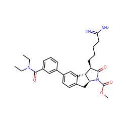 CCN(CC)C(=O)c1cccc(-c2ccc3c(c2)[C@H]2[C@H](C3)N(C(=O)OC)C(=O)[C@@H]2CCCCC(=N)N)c1 ZINC000029398719