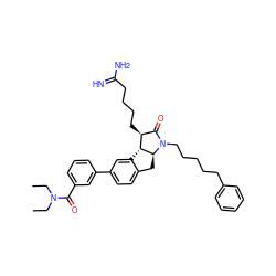 CCN(CC)C(=O)c1cccc(-c2ccc3c(c2)[C@H]2[C@H](C3)N(CCCCCc3ccccc3)C(=O)[C@@H]2CCCCC(=N)N)c1 ZINC000029399314