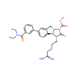 CCN(CC)C(=O)c1cccc(-c2ccc3c(c2)C[C@H]2[C@H]3[C@@H](CCCCC(=N)N)C(=O)N2C(=O)OC)c1 ZINC000029403388