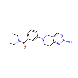 CCN(CC)C(=O)c1cccc(N2CCc3nc(N)ncc3C2)c1 ZINC000169710059