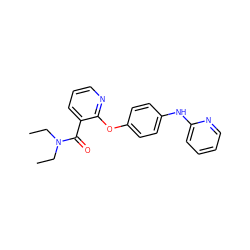 CCN(CC)C(=O)c1cccnc1Oc1ccc(Nc2ccccn2)cc1 ZINC000148191980