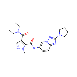 CCN(CC)C(=O)c1cnn(C)c1C(=O)Nc1ccc2nc(N3CCCC3)nn2c1 ZINC000204939447