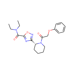 CCN(CC)C(=O)c1nc([C@H]2CCCCN2C(=O)COc2ccccc2)no1 ZINC000299855456