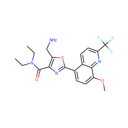 CCN(CC)C(=O)c1nc(-c2ccc(OC)c3nc(C(F)(F)F)ccc23)oc1CN ZINC000028950225