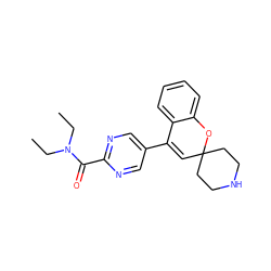 CCN(CC)C(=O)c1ncc(C2=CC3(CCNCC3)Oc3ccccc32)cn1 ZINC000043076200