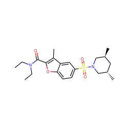 CCN(CC)C(=O)c1oc2ccc(S(=O)(=O)N3C[C@@H](C)C[C@H](C)C3)cc2c1C ZINC000002459789