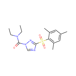 CCN(CC)C(=O)n1cnc(S(=O)(=O)c2c(C)cc(C)cc2C)n1 ZINC000002381583