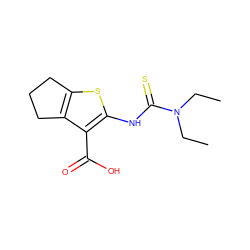 CCN(CC)C(=S)Nc1sc2c(c1C(=O)O)CCC2 ZINC000043067950