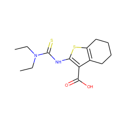 CCN(CC)C(=S)Nc1sc2c(c1C(=O)O)CCCC2 ZINC000039004634