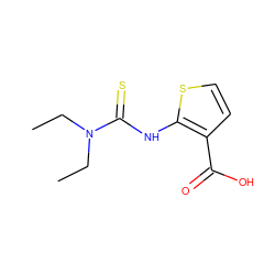 CCN(CC)C(=S)Nc1sccc1C(=O)O ZINC000034523381