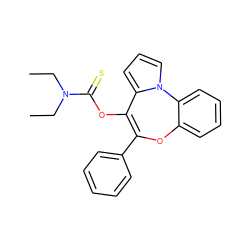 CCN(CC)C(=S)OC1=C(c2ccccc2)Oc2ccccc2-n2cccc21 ZINC000013757569